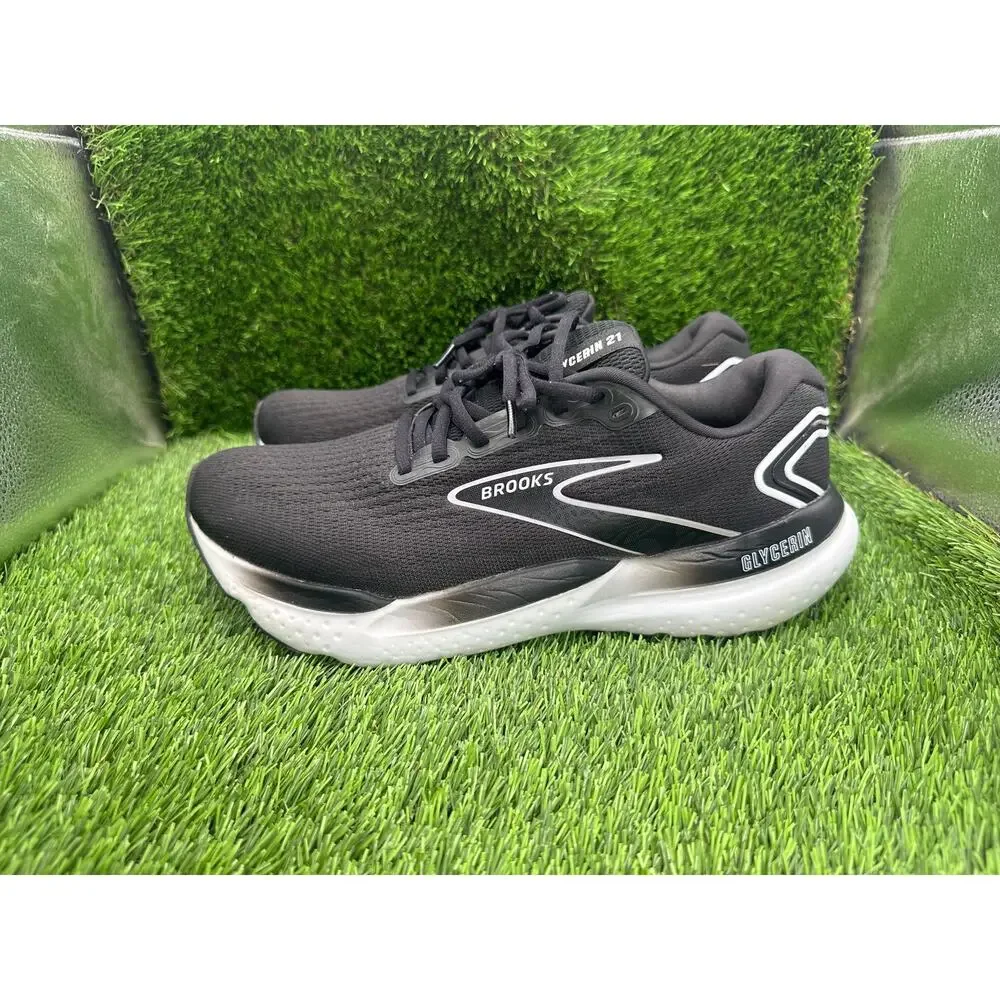 Brooks Glycerin 21 1104192E090 Athletic Sneaker Men's 9.5 Black Knit Gym Running
